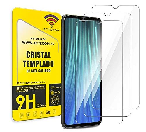 ACTECOM Pack de 3 Protector de Pantalla Compatible con Xiaomi Redmi Note 7 Cristal Templado CASE FRIENDLY 9H 2.5D (3 uds.)