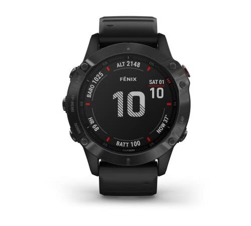 Garmin Fenix 6X, Pro, Negro con Banda Negra (Reacondicionado)