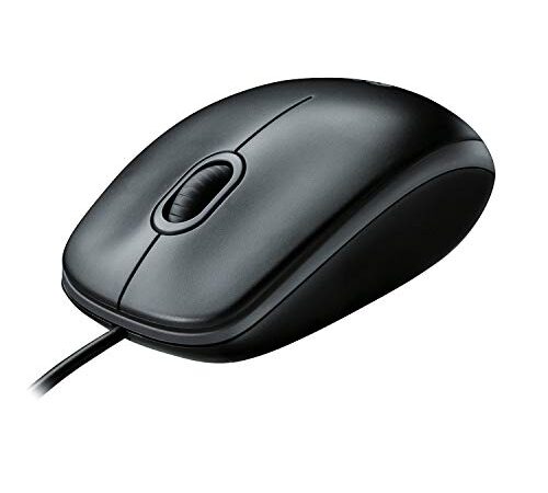Logitech B100 Ratón con Cable, 3 Botones, Seguimiento Óptico, Ambidiestro, PC/Mac/Portátil/Chromebook - Negro