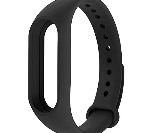 OcioDual Correa de Repuesto Compatible con Xiaomi Mi Smart Band 3 4 Negra Recambio Silicona Suave Flexible Pulsera Brazalete