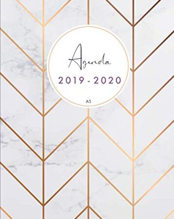 Agenda 2019-2020 a5: Organiza tu día - Agenda semanal - julio 2019 a diciembre 2020 - español - diseño de mármol