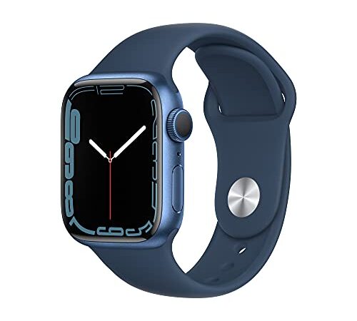 Apple Watch Series 7 (GPS, 41 mm), Caja de Aluminio, Azul, Correa Deportiva, Abyss Blue, Regular