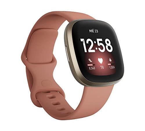 Fitbit Versa 3 - Smartwatch de salud y forma física: con 6 meses de servicio Premium incluidos, GPS integrado, Nivel de recuperación diario y batería de +6 días