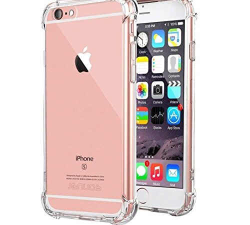 Jenuos Funda iPhone 6 / iPhone 6S, Transparente Suave Silicona Protector TPU Anti-Arañazos Carcasa Cristal Caso Cover para iPhone 6 / 6S - Transparente (6G-TPU-CL)