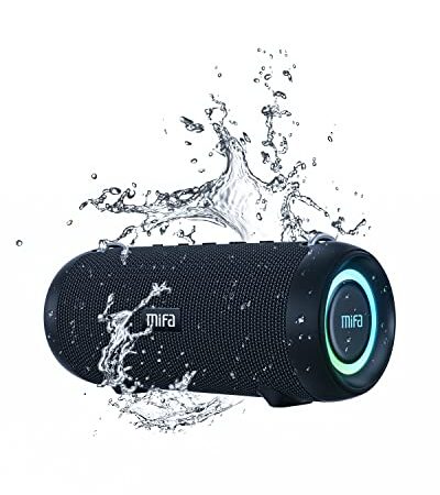 MIFA A90 Altavoz Portátil Bluetooth Inalámbrico Impermeable RGB LED Luz True Wireless Stereo 30 Horas de Reproducción, Micro-SD, Memoria USB, Jack 3,5mm, Carga Type C, Negro