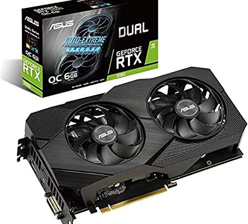 ASUS Dual GeForce RTX 2060 OC Edition EVO - Tarjeta gráfica de 6 GB GDDR6 con la Arquitectura gráfica NVIDIA Turing