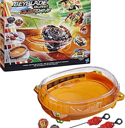 Beyblade Burst QuadDrive - Set de Combate Vector Cósmico - Set de Combate con Beystadium, 2 Juguetes Tops y 2 lanzadores - Edad: 8+