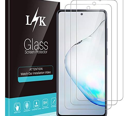 LϟK 3 Pack Protector de Pantalla Compatible con Samsung Galaxy Note 10 Lite/Samsung Galaxy S10 Lite - Cristal Vidrio Templado - Dureza 9H Sin Burbujas Doble Protección Kit Fácil instalación