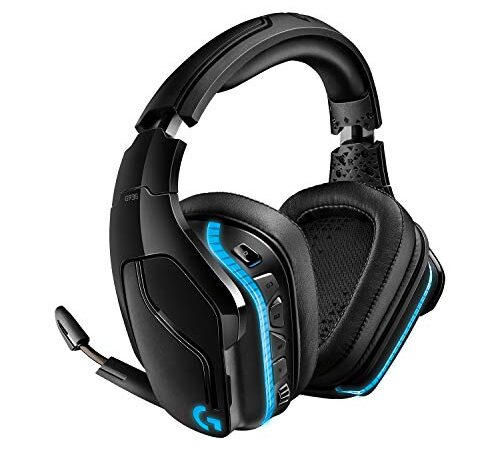 Logitech G935 Auriculares Gaming RGB Inalámbricos, Sonido 7.1 Surround, DTS Headphone:X 2.0, Transductores 50mm Pro-G, 2,4GHz Inalámbrico, Mic Volteable para Silenciar, PC/PS4/Switch - Negro