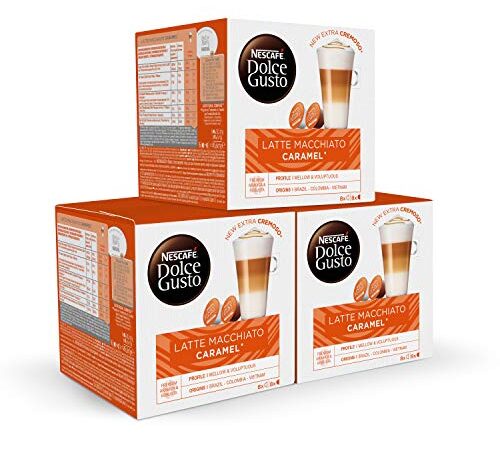 Nescafé Dolce Gusto Café LATTE MACCHIATO CARAMEL - Pack de 3 x 16 cápsulas - Total: 48 Cápsulas