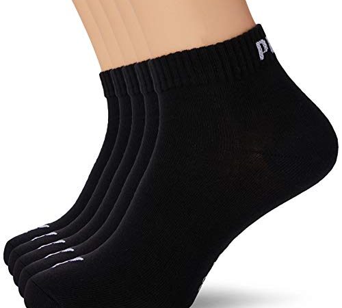 PUMA Quarter Plain Socks (5 Pack) Calcetines, Negro, 39-42 Unisex Adulto
