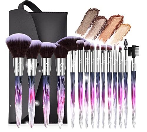 Set de brochas de maquillaje profesional Subsky 15 piezas Pinceles de maquillaje Set Premium Synthetic Foundation Brush Blending Face Powder Blush Concealers Kit de pinceles