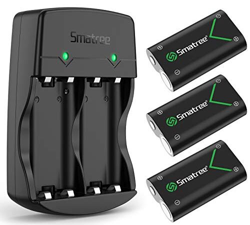 Smatree Batería de Controlador Xbox One, Batería Recargable 2000mAh NI-MH Cargador de Batería Dual para Xbox One/Xbox One Elite/Xbox One S/Xbox One X/Xbox Series X/Xbox Series S Controller Senza fili