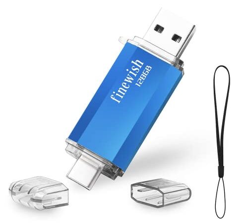 Tipo C Memoria USB 128gb, Pen Drive USB C 128 GB 2 en 1 Tipo C Y USB 2.0 Memoria Flash 128gb para Smartphones Android, Windows, Android, Pc, Tabletas, Almacenamiento DE Datos Externo Etc (Azul)