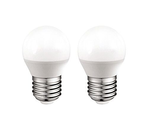 A2BC LED Lighting Bombilla LED esférica 6W. E27. 470 LM, 6 W, Blanco Cálido 3000k, 2 Unidad (Paquete de 1), 2