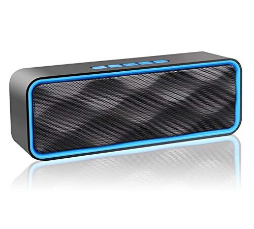 Aigoss Altavoz Bluetooth Portátil Inalámbrico Estereo Exteriores con Audio HD Altavoz de Doble Controlador Integrado, Bluetooth 4.2, Llamadas Manos Libres y TF Tarjeta, Azul