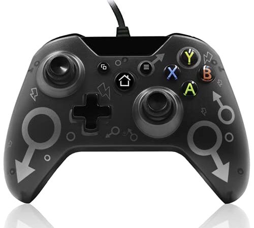 Mando Xbox One, Xbox One S, Xbox One X, Xbox Series x controlador cableado compatible con Windows PC 7/8/10, xbox one controller soporte y controles de audio