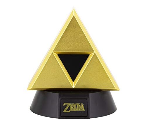 Paladone Gold Triforce Icon Light | Basado en la leyenda de Zelda | Ideal para habitaciones de niños, oficina y hogar | Mercancía de juegos Pop Culture