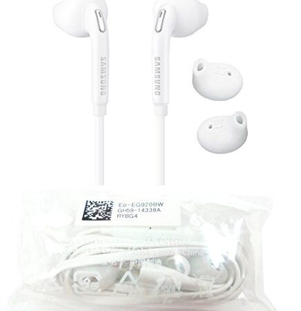 SAMSUNG Auriculares EG920 in-Ear Originales Galaxy S6 Edge SM-G925F (Tapones, Conector de 3,5 mm, Sonido estéreo), Color Blanco