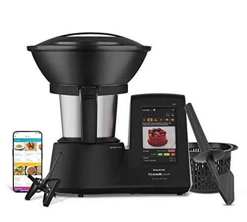 Taurus Mycook Touch Black Edition - Robot de Cocina con wifi, 1600W, 2L, hasta 140º, multifunción, miles de recetas gratuitas e ilimitadas, app mycook, conectividad con tu smartphone, Vaporera, Negro