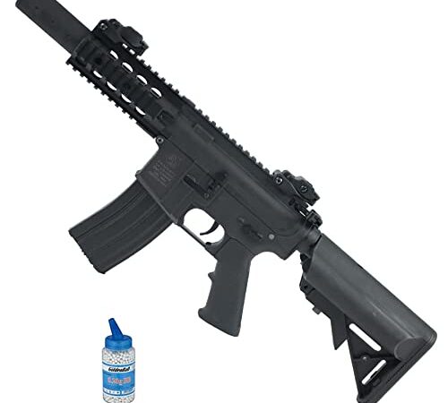 Colt M4 Special Forces Mini AEG (6mm) | Arma Larga de Airsoft (Bolas de plástico) semiautomática / Full Auto Tipo Colt M4 + batería, Cargador y munición