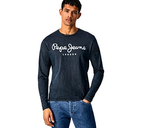 Pepe Jeans Essential Denim tee Long N Camisetas, 561 Indigo, L para Hombre