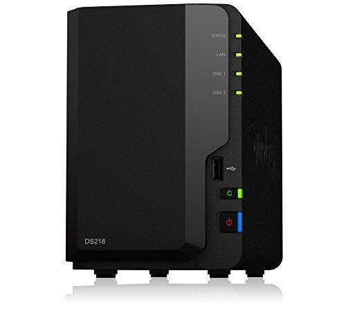 Synology DS218/8TB-RED - Unidad NAS de sobremesa, Color Negro