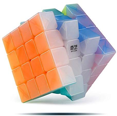 Level25 Cubo 4x4x4 Yuan S Jelly. Gran Giro, Velocidad y Colores Muy vistosos, Speed Cube