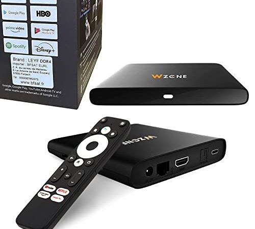 LEYF 4K Android TV Box Original Licensed by Google LLC and Netflix, Disney, Prime Video WiFi , Type-C , HDMI 2.1 , USB 3.0 , Ethernet , MicroSD / Smart TV, Chromecast, Youtube