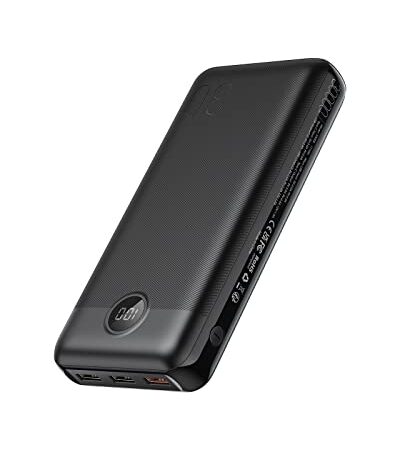 VEGER 30000mAh Bateria Externa Power Bank con Pantalla LED Bateria Portatil USB C Carga rapida PD 20W QC 3.0 con 2 Entradas y 4 Salidas Compatible con iPhone, Samsung, Huawei, Tableta y más.