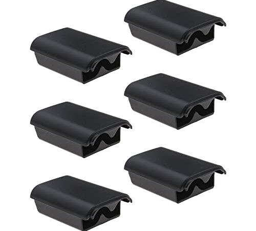 6 fundas de repuesto para batería compatibles con Xbox 360, accesorios de batería negros