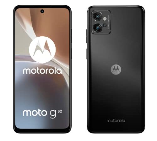 Motorola g32, libre 6/128 GB, Qualcomm Snapdragon ® 680, cámara de 50 MP, Android 12. Pantalla FHD+ de 6,5", frecuencia de actualización de 90 Hz, batería de 5000 mAh, Dual SIM, Gris (Versión ES/PT)