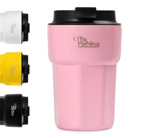 Otto Koning Termo Cafe 350ml Taza de cafe 100% a Prueba de Fugas, Taza Termica acero inox sin BPA, Vaso Termo Cafe para llevar, vaso termico para café, agua, té caliente y frio