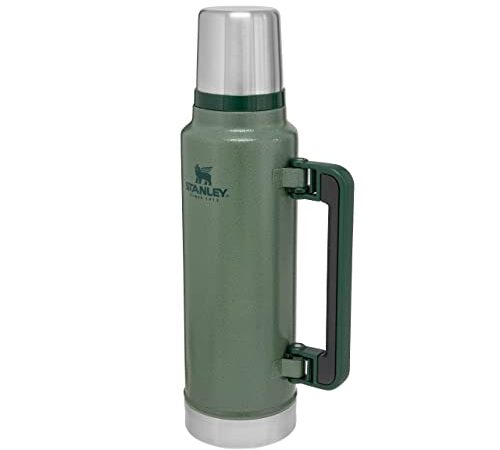 Stanley Classic Legendary Botella Termica 1.4L Hammertone Green - Mantiene Frío o Calor 40 Horas - Termo Cafe - Cantimplora Acero Inoxidable - Sin BPA - Apto Para Lavavajillas