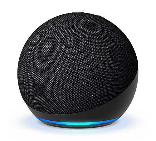 Echo Dot (5.ª generación, modelo de 2022) | versión internacional | Altavoz inteligente con Alexa | Antracita | No disponible en portugués (Portugal)