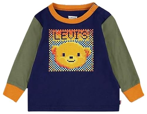 Levi's Kids Lvb pixel colorblock ls Camiseta Bebé Niños Ocean Cave 3 años