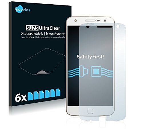 savvies Protector Pantalla para Motorola Moto Z Play (6 Unidades) Película Ultra Transparente