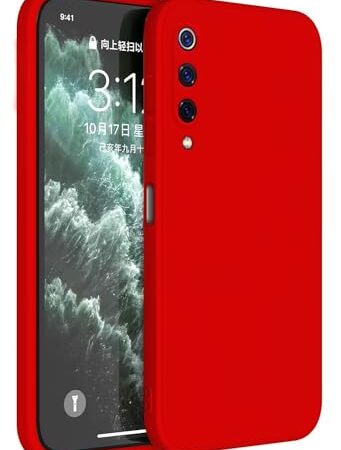 Topme Funda para Xiaomi MI 9 (6.39" Inches) Carcasa Caja Case Estuche, Funda Protectora de Piel de Silicona TPU - Rojo Chino