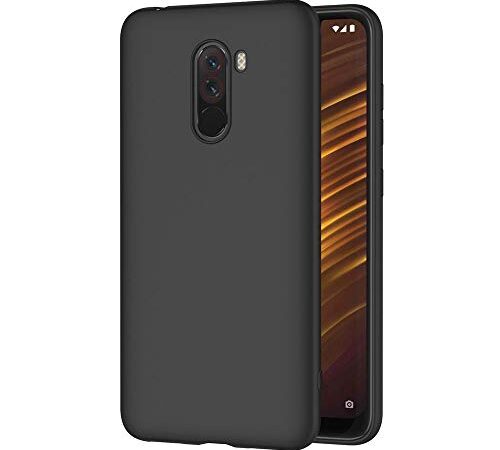 AICEK Funda Xiaomi Pocophone F1, Negro Silicona Fundas para Xiaomi Pocophone F1 Carcasa Xiaomi Pocophone F1 Negro Silicona Funda Case (6,18 Pulgadas)