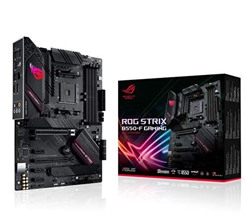 ASUS ROG Strix B550-F Gaming - Placa Base Gaming ATX AMD AM4 con VRM de 14 Fases, PCIe 4.0, Intel 2,5 GB LAN, Dual M.2, Micrófono cancelación Ruido, USB 3.2 Gen 2 e iluminación RGB Aura Sync