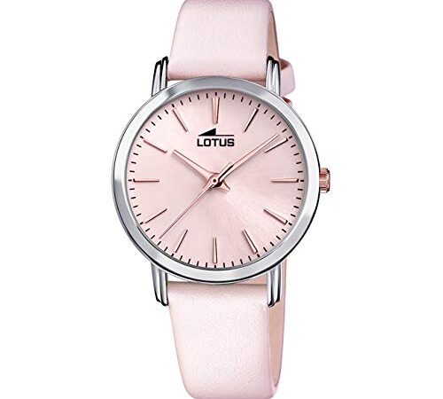 LOTUS Reloj Mujer 18738/2 Trendy Caja de Acero Inoxidable 316l Plateado Correa de Cuero Rosa