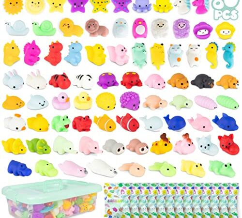 BONNYCO Squishy Pack 80 Regalos Cumpleaños Niños Colegio Detalles Cumpleaños Niños, Relleno Piñata Cumpleaños Infantil | Regalitos Cumpleaños Invitados Niños Squeeze Juguetes Niños Kawaii