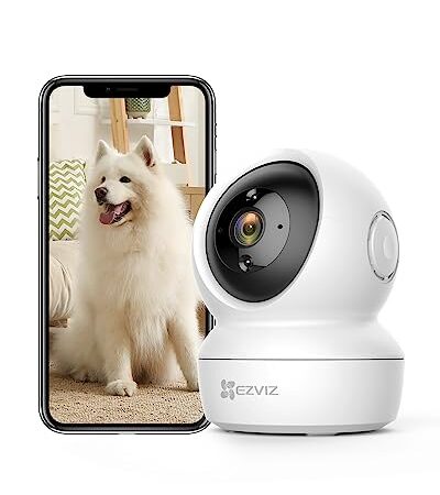 EZVIZ Cámara Vigilancia WiFi Interior 360º, 1080P Camara Vigilancia Bebe/Mascotas, Visión Nocturna, Audio Bidireccional, Detección de Movimiento, Control Remoto, Compatible con Alexa, Andriod/iOS,C6N