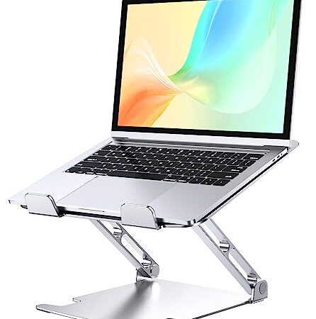 Glangeh Soporte Portatil Mesa Estable, Aleación de Aluminio Elevador Portatil con Ergonómico Altura Ajustable,Refrigeración Laptop Stand Compatible con MacBook Air/Pro DELL HP Lenovo y Tabletas 10-16”