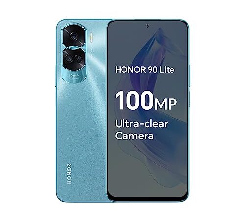 HONOR 90 Lite Smartphone 5G con cámara Triple de 100 MP, 8+256 GB, Pantalla de 6,7" y 90 Hz, 4500 mAh, Dos SIM, Android 13, Cian