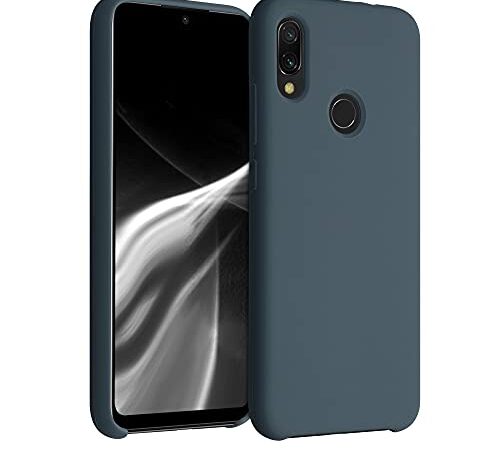 kwmobile Carcasa Compatible con Xiaomi Redmi Note 7 / Note 7 Pro Funda - Case TPU y Silicona antigolpes - Apto Carga inalámbrica - Pizarra Oscura