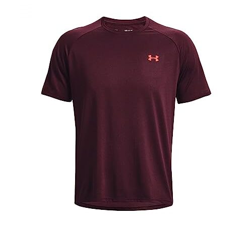 Under Armour Men's UA Techâ„¢ 2.0 Short Sleeve T-Shirt Camiseta, Hombre, (601) Dark Maroon/Beta, L