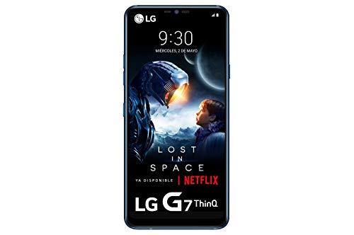 LG G7 ThinQ - Smartphone de 6.1” (Qualcomm Snapdragon 845 Octa Core 2.8 GHz, 64 GB de Memoria, 4 GB RAM, cámara Dual Pro 16MP+16MP) Azul