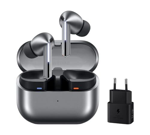 Samsung Galaxy Buds3 Pro + Cargador - Auriculares Inalámbricos, Cancelación de Ruido, Bluetooth, Audio 361, Sonido Hi-Fi, Gris (Versión Española)