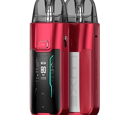 Vaporesso LUXE XR Max Pod Kit [Leather Edition ] Long-Lasting 2800mAh Integrated Battery 80W LUXE XR Pod GTX MESH coil DTL & MTL vaping No Nicotine (Flame Red [Leather Version])